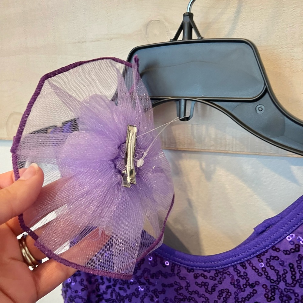 Curtain Call Costumes, Almost There, ballet tutu dance outfit, purple, size CSM - Picture 8 of 10